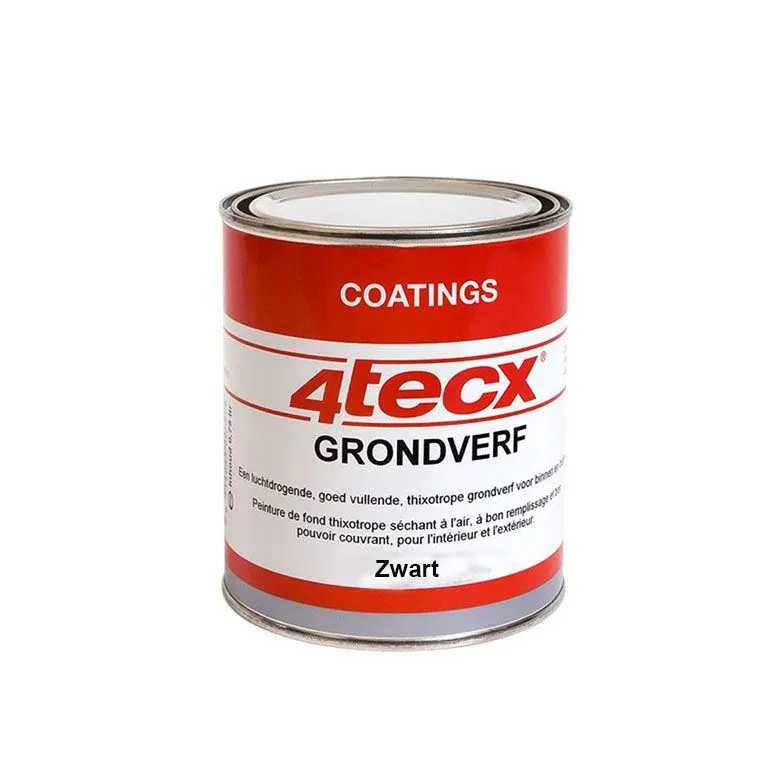 4Tecx Acryl Grondverf Zwart 0.75L