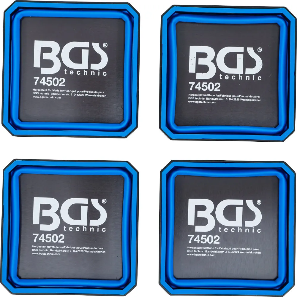 BGS 74502 Magnetische bakjes | Siliconen | opvouwbaar | 115 x 115 x 50 mm | 4 stuks