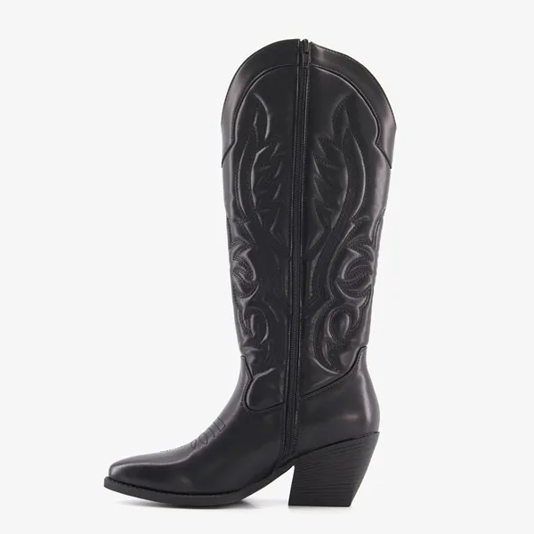 Blue Box dames western boots zwart