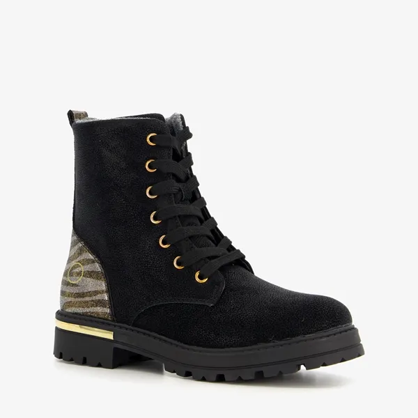 Blue Box meisjes veterboots met gouden details