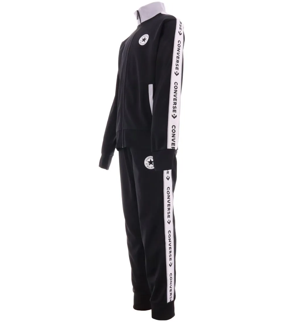CONVERSE SET  CARDIGAN/JOGGINGBROEK  ZWART/WOLF GREY