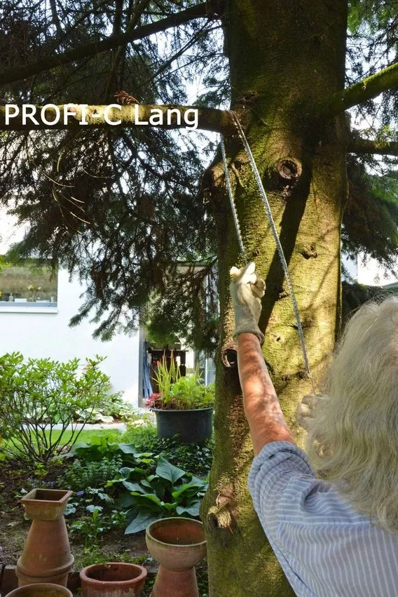 KETTINGZAAG MET VERCHROOMDE KETTING, EXTRA PLUSVERSIE MET LANGE KETTING