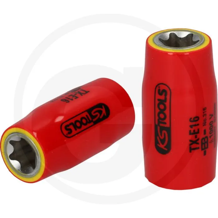 KS TOOLS 1/2" TXSTERNESTECKNUSS MIT SCHUTZISOLIERUNG, E11  VDEGECERTIFICEERD MET 1000V