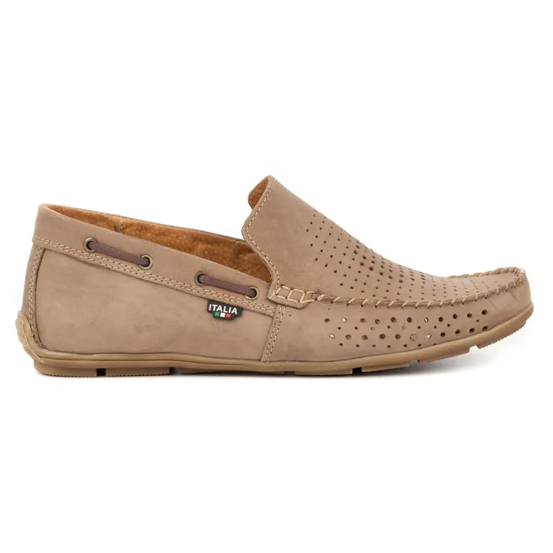 Olivier Leren zomerloafers heren 085DKNT bruin
