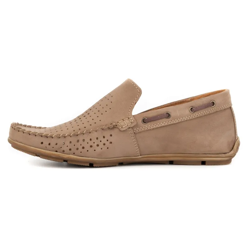 Olivier Leren zomerloafers heren 085DKNT bruin