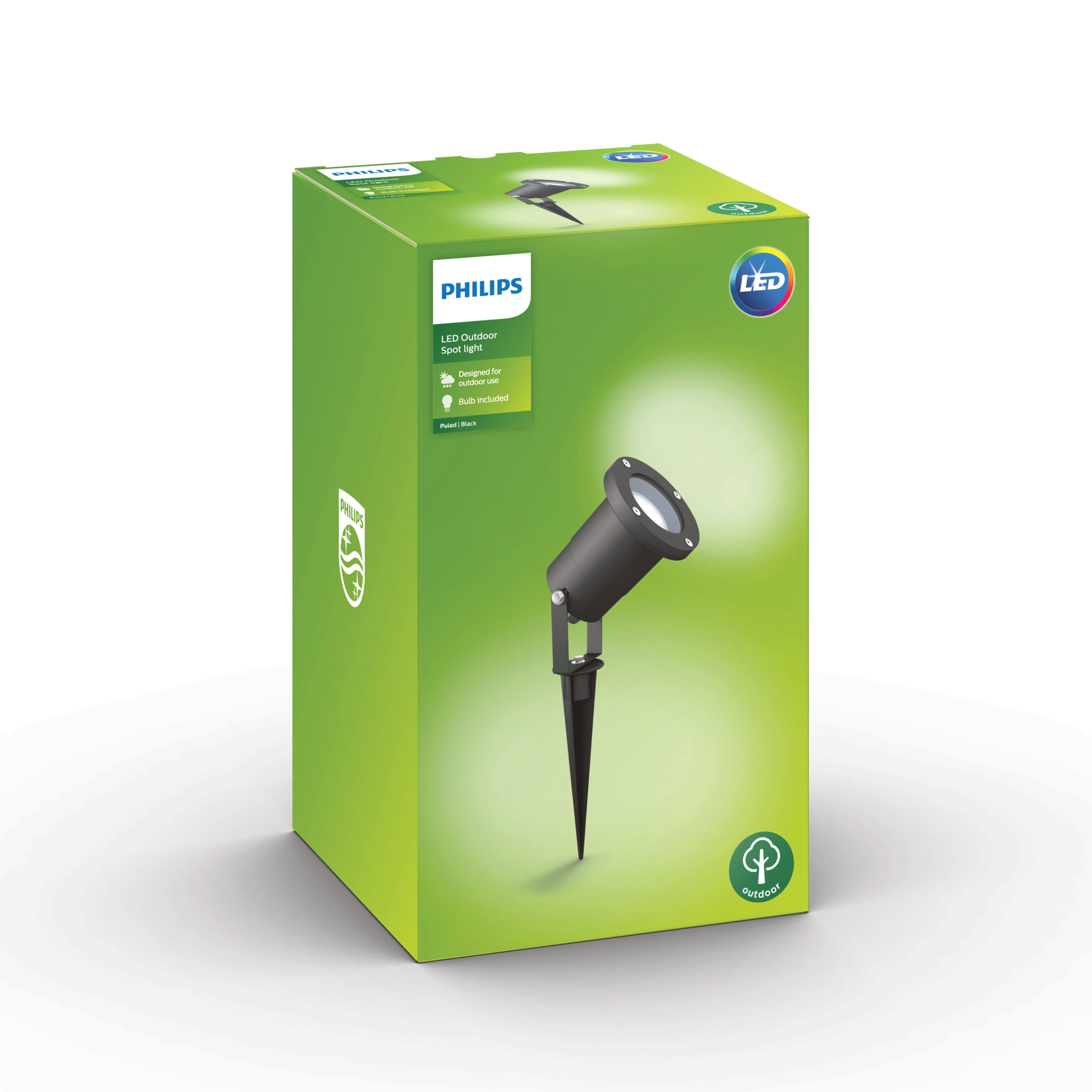 Philips grondspot PuLed zwart GU10 5W