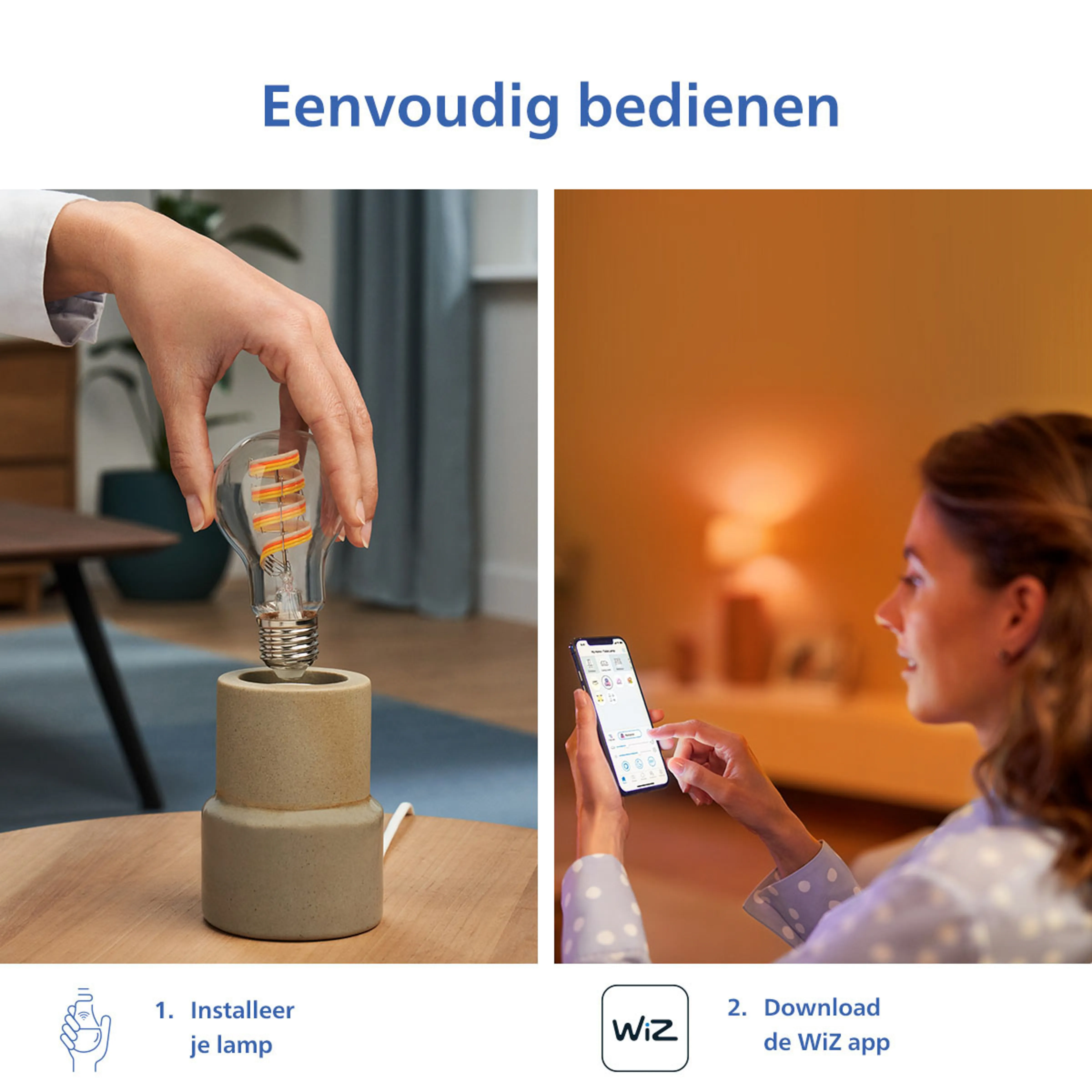 Philips Smart LED globe E27 6.3W filament helder