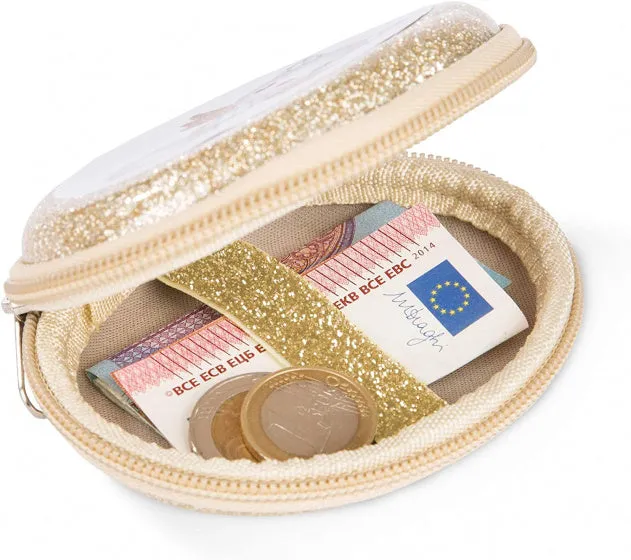 portemonnee kat meisjes 8 cm polyester goud