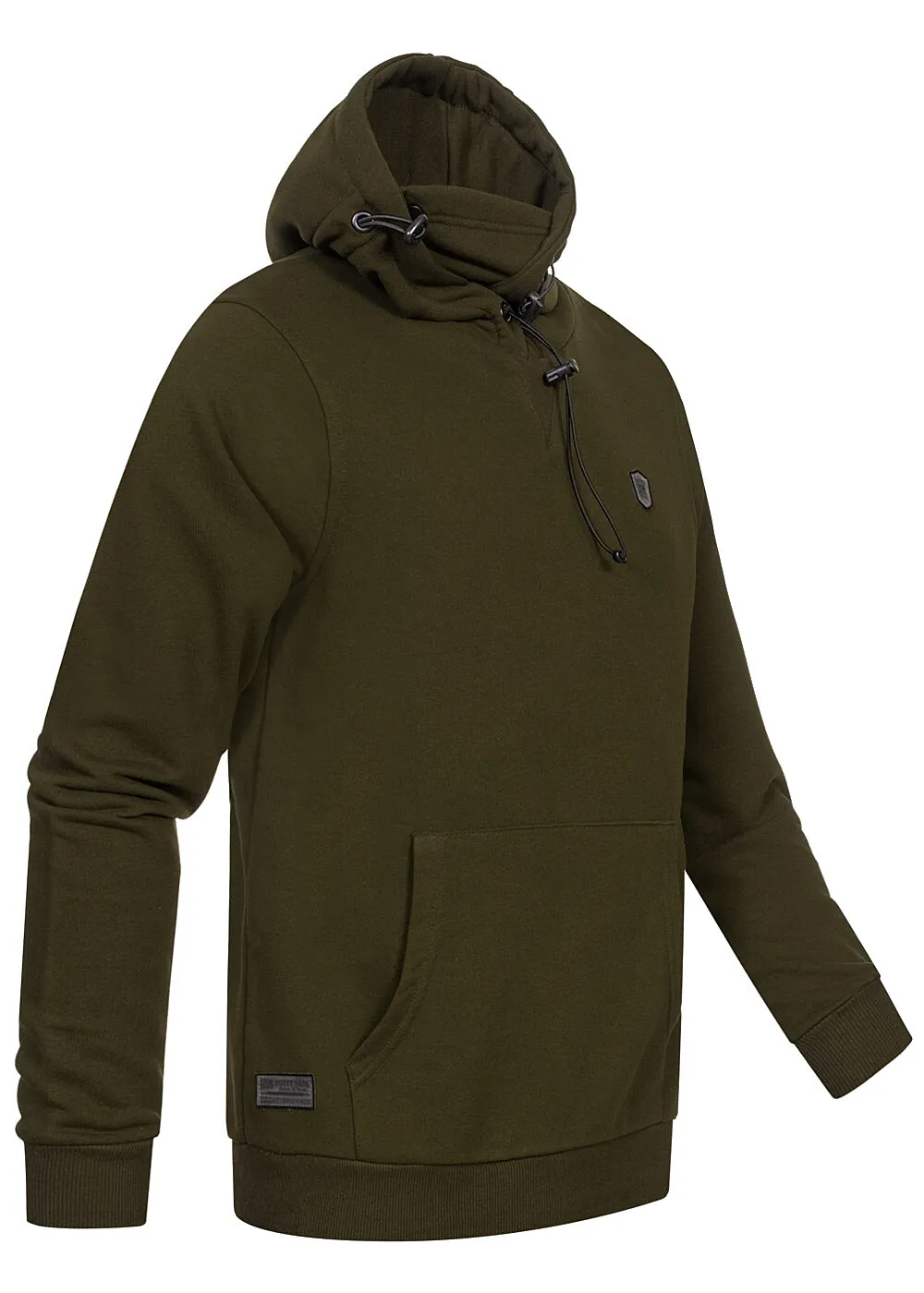 Rusty Neal Herren Basic Hoodie mit Kängurutasche und Kordelzug khaki