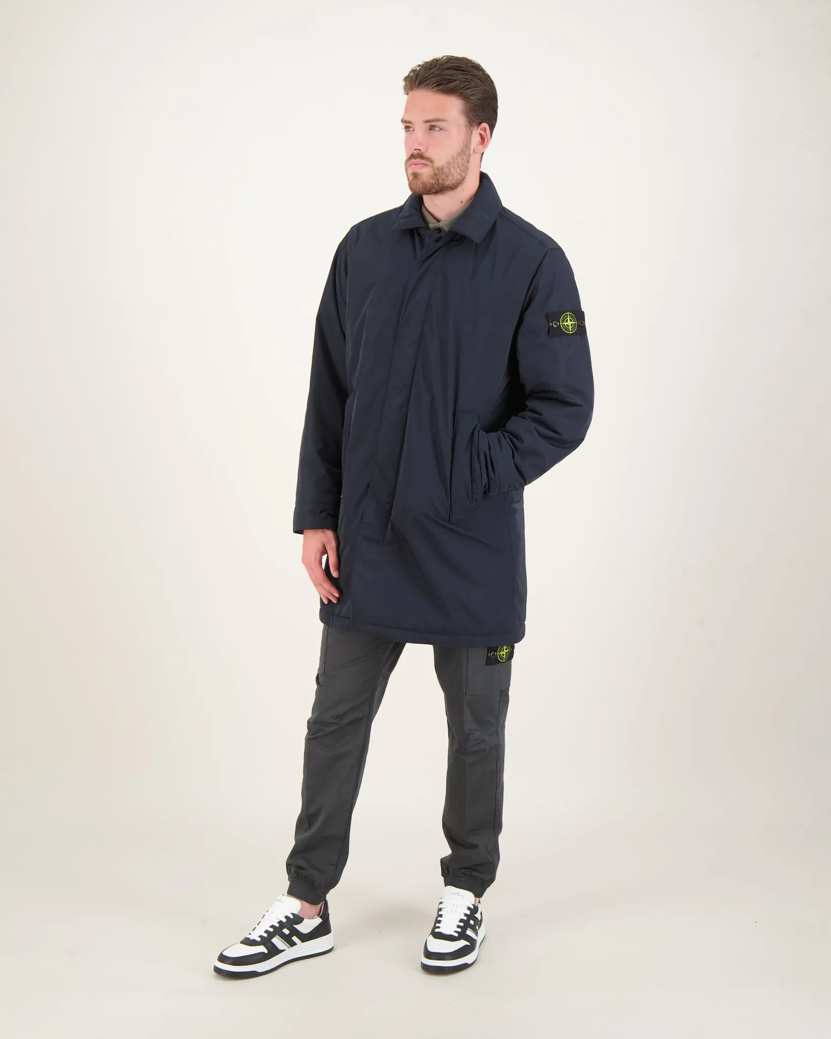Stone Island 70626 Micro Twill With Primaloft Insulation Technology Coat Marine