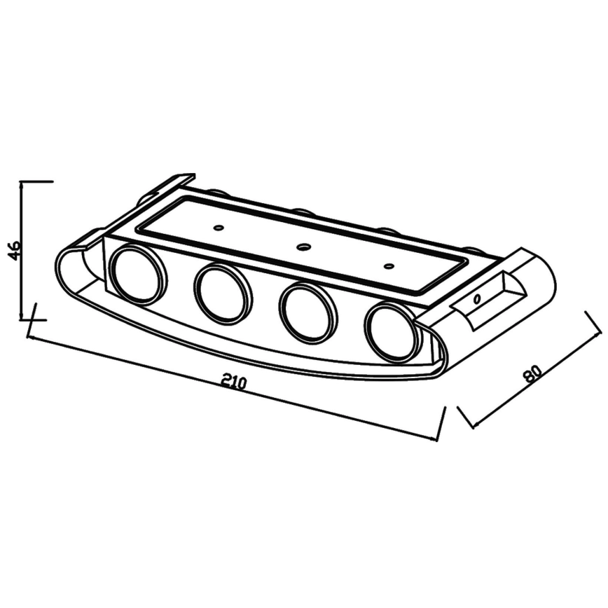 TOP LIGHT  LED WANDLAMP VOOR BUITEN RAY B LED/8W/230V IP44 4000K WIT
