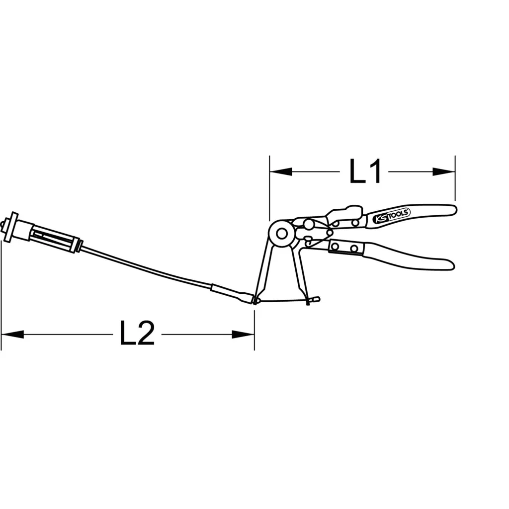Universele Slangklemtang +half starre verlengkabel, 630mm